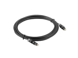 Lanberg CA-TOSL-10CC-0010-BK Cable Óptico Digital Toslink 1 m, Negro, Conector Macho/Macho