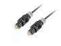 Lanberg Cable Óptico de Audio Digital Toslink CA-TOSL-10CC-0020-BK, 2m, Conectores Macho, Negro