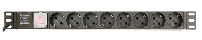 Gembird EG-PDU-014 Regleta para Rack 1U con 8 Salidas AC y 3 m de Cable