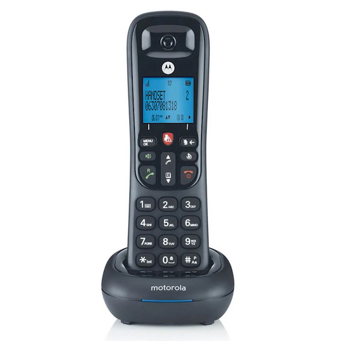 Motorola CD4001 Teléfono Inalámbrico DECT con Altavoz, Bloqueo de Llamadas y Pantalla LCD 1.8" - Negro