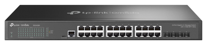 TP-Link Omada SG3428X Switch Gestionable de 24 Puertos Gigabit y 4 Ranuras 10G SFP+ TP-Link Omada SG3428X Switch Gestionable de 24 Puertos Gigabit y 4 Ranuras 10G SFP+