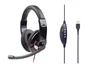 Gembird MHS-U-001 Auriculares con Micrófono USB, Estéreo, Diadema Circumaural Ajustable, Negro, Ideal para Música, Juegos y Llamadas
