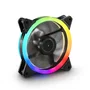 Sharkoon Shark Blades PWM RGB Ventilador PC 120mm - Negro, 1.16mmH2O, 1400 RPM, 24.8 dB(A), Cojinete FDB, Cable 45cm, Iluminación Multi LED Personalizable (1 Pieza)