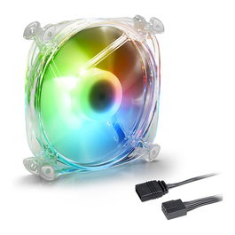 Sharkoon Ventilador SHARK Disc PWM RGB Transparente 120mm Conector 3-pin + 4-pin