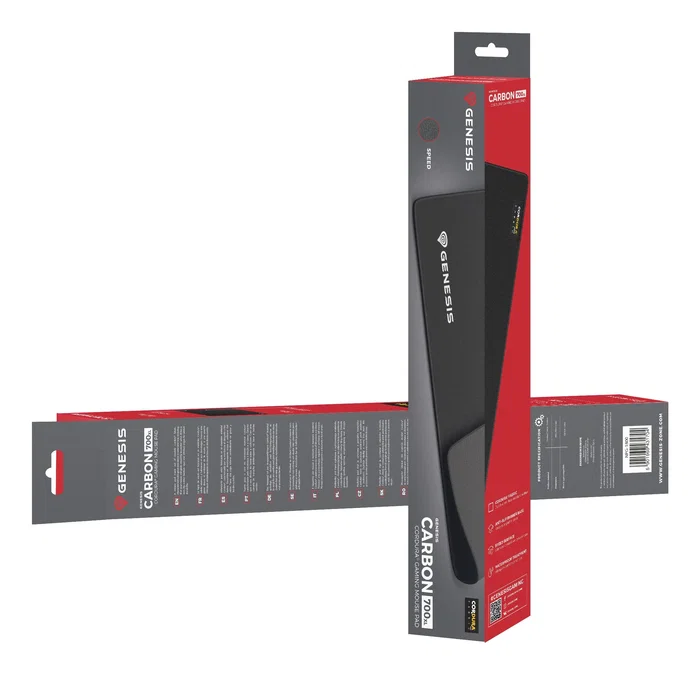 Genesis Carbon 700 XL Alfombrilla de Ratón Gaming, Superficie Rápida Speed, Tela y Caucho, Negro, 450 x 400 mm (45x40 cm)