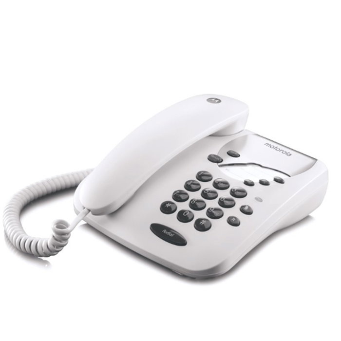 Motorola CT1 Teléfono Analógico Fijo Negro con Cable, Sin Pantalla, Listín 20 Contactos Motorola CT1 Teléfono Analógico Fijo Negro con Cable, Sin Pantalla, Listín 20 Contactos