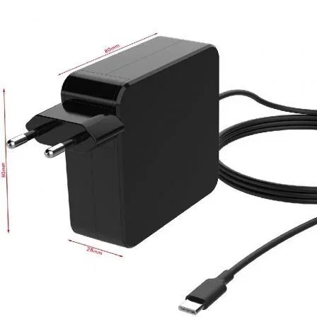 Leotec LENCSHOMETC90 Cargador Portátil Universal 90W USB-C PD 3.0 para Ordenador Portátil, Automático 5-20V, Cable 1.8m
