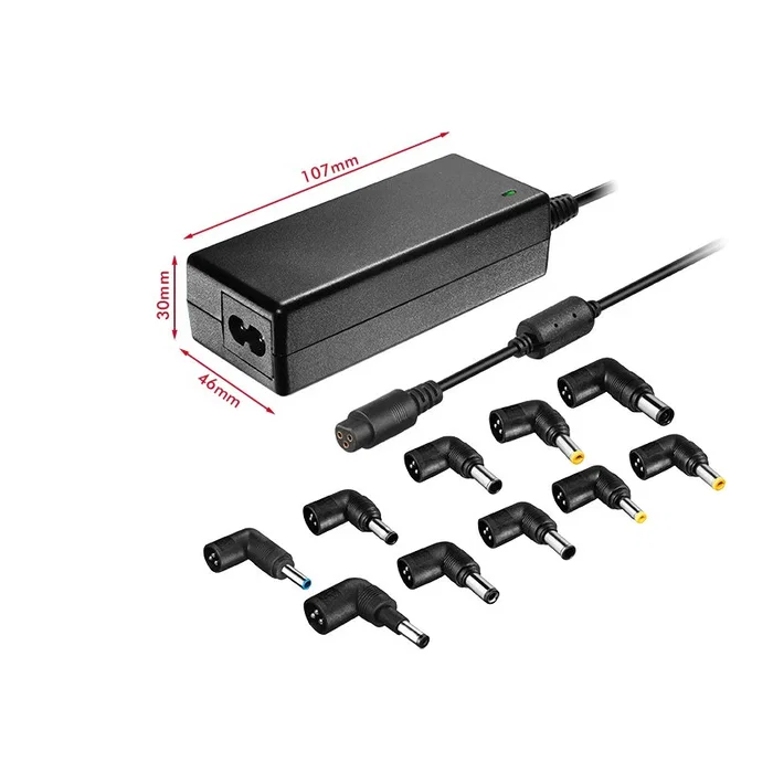 Leotec LENCSHOME10 - Cargador Universal para Portátil 70W Automático, Voltaje 15-20V, Incluye 10 Conectores Compatibles con Varias Marcas