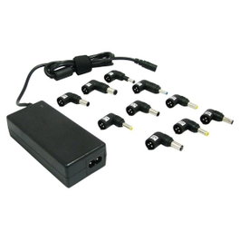 Leotec Cargador de Portátil Universal 70W con 10 Conectores y Voltaje Automático (15-20V) Black