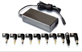 Leotec Cargador Universal para Portátil 90W Automático LENCSHOME06 - 10 Conectores, Voltaje 15-20V, Negro, Protección Sobrecarga