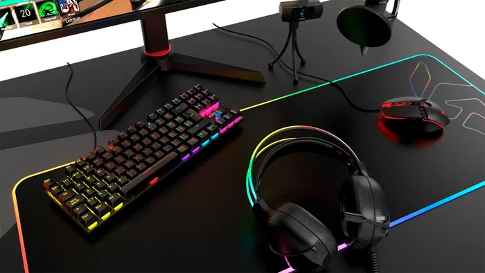 Krom Kasic TKL Teclado Mecánico Gaming Español Tenkeyless con Switches Red, Retroiluminación RGB Rainbow, Antighosting, 87 Teclas, Negro, USB