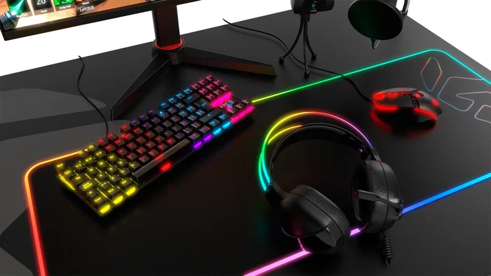 Krom Kasic TKL Teclado Mecánico Gaming Español Tenkeyless con Switches Red, Retroiluminación RGB Rainbow, Antighosting, 87 Teclas, Negro, USB