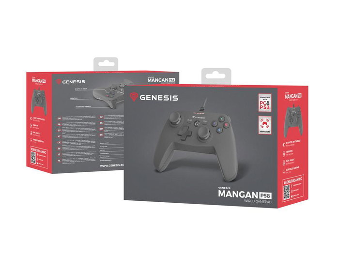 GENESIS P58 Gamepad Analógico USB Negro para PC y PlayStation 3 GENESIS P58 Gamepad Analógico USB Negro para PC y PlayStation 3