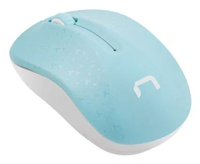 Natec NMY-1651 Ratón Inalámbrico Ambidextro para Oficina, Bluetooth, 1600 DPI, Azul y Blanco, Compatible con Windows, Linux y Android