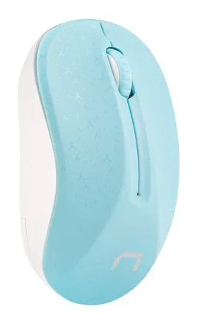Natec NMY-1651 Ratón Inalámbrico Ambidextro para Oficina, Bluetooth, 1600 DPI, Azul y Blanco, Compatible con Windows, Linux y Android