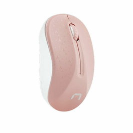 NATEC Ratón Oficina Ambidextro RF Inalámbrico Óptico 1600 DPI Rosa Blanco