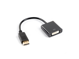 Lanberg Adaptador Dual Link Displayport Macho a DVI-D Hembra, Negro, Conectores Chapados en Oro, Soporta 1920 x 1200p