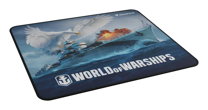Genesis Alfombrilla Gaming NPG-1738 Carbon 500 World of Warships - Superficie Speed, Bordes Cosidos, Antideslizante, Resistente al Agua, 300x250mm - Incluye Código Bonus Exclusivo