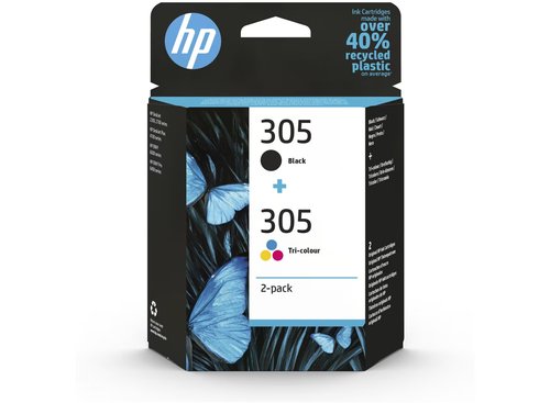 HP 305 Multipack de 2 Cartuchos de Tinta Negro y Tricolor HP 305 Multipack de 2 Cartuchos de Tinta Negro y Tricolor