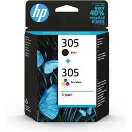 HP Tinta Pack Negro + Tricolor Nº 305 para Deskjet 2320, 2700 Series, 2710, 2720, 2721, 2722, 2723, Plus 4100 Series, Envy 6010, 6020, 6030 Series, Pro 6400 Series