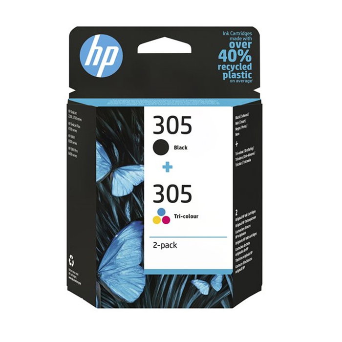 HP 305 Multipack de 2 Cartuchos de Tinta Negro y Tricolor HP 305 Multipack de 2 Cartuchos de Tinta Negro y Tricolor