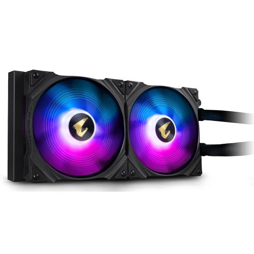 Gigabyte AORUS WATERFORCE 280 con iluminación ARGB, Negro