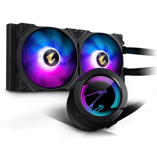 Gigabyte AORUS WATERFORCE 280 con iluminación ARGB, Negro
