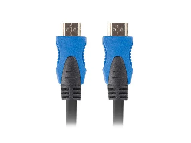 Lanberg CA-HDMI-20CU-0045-BK Cable HDMI 2.0 Macho-Macho 4.5m, 4K UHD 144Hz, 3D, ARC, 6Gbit/s, Color Negro y Azul