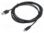 Lanberg Cable USB 2.0 de USB A a USB C, 3m, Negro