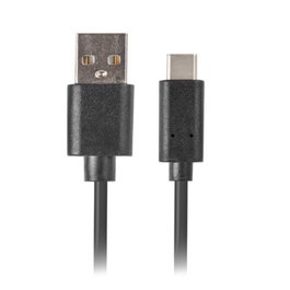 Lanberg Cable USB CA-USBO-20CU-0030-BK - Tipo C a USB A, 3 metros, USB 2.0, 480 Mbps, Contactos Chapados en Oro, Negro