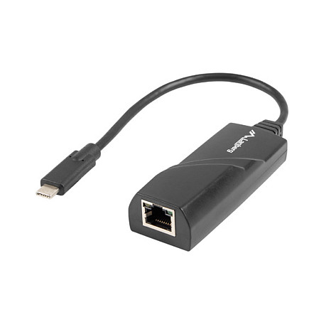 Lanberg NC-1000-02 Adaptador USB Tipo C a RJ-45 Negro