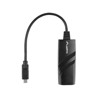 Lanberg NC-1000-02 Adaptador USB Tipo C a RJ-45 Negro