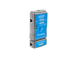 LANBERG NT-0403 Comprobador de Cables de Red y Alimentación PoE Azul RJ-11 RJ-45 USB