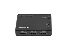 Lanberg SWV-HDMI-0003 Switch Video HDMI 4K 3x1 Ultra HD, 3 Entradas 1 Salida 60Hz, 2.0b, IR, Negro