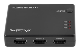 Lanberg SWV-HDMI-0003 Conmutador HDMI 3x1 con Puerto Micro USB