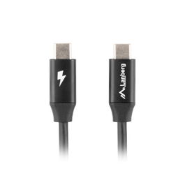 Lanberg CA-CMCM-40CU-0010-BK Cable USB Tipo C a USB C 2.0 1 m Negro, Macho a Macho, 480 Mbit/s, Contactos en Oro