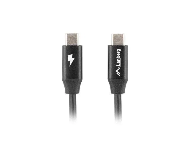 Lanberg CA-CMCM-40CU-0010-BK Cable USB-C Macho a Macho 1m USB 2.0 480 Mbit/s Carga Rápida Negro Lanberg CA-CMCM-40CU-0010-BK Cable USB-C Macho a Macho 1m USB 2.0 480 Mbit/s Carga Rápida Negro
