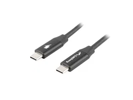 Lanberg CA-CMCM-40CU-0010-BK Cable USB-C Macho a Macho 1m USB 2.0 480 Mbit/s Carga Rápida Negro
