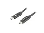 Lanberg CA-CMCM-40CU-0005-BK Cable USB C Macho-Macho 2.0, 0.5m, Negro, Transferencia 480 Mbps, Carga Rápida USB PD 60W