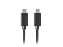 Lanberg Cable USB Tipo-C 3.1 Gen 1 Macho a Macho 1.8m Negro - CA-CMCM-31CU-0018-BK