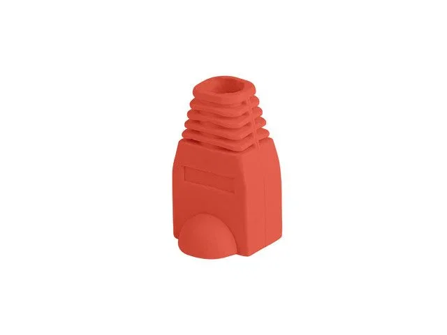 Lanberg PLB-1000-R Funda Protectora / Sujetacables para Conector RJ-45, Color Rojo, PVC, Pack de 100 Unidades