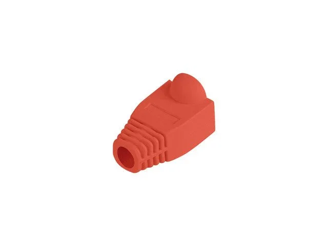 Lanberg PLB-1000-R Funda Protectora / Sujetacables para Conector RJ-45, Color Rojo, PVC, Pack de 100 Unidades