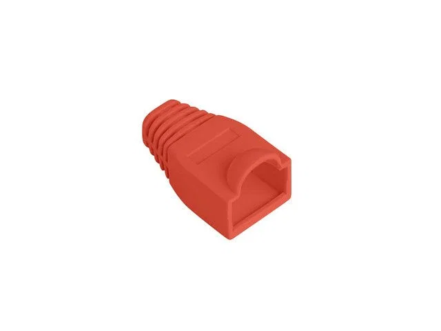 Lanberg PLB-1000-R Funda Protectora / Sujetacables para Conector RJ-45, Color Rojo, PVC, Pack de 100 Unidades