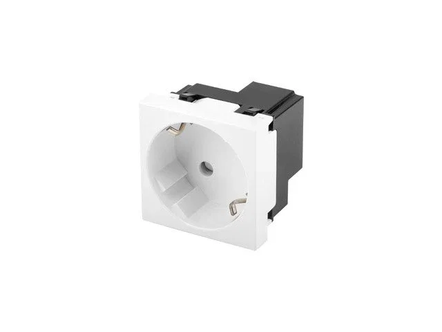 Lanberg AC-4545SW-F-W Roseta de Pared Tipo F (Schuko) Blanca 250V 16A Blanco 1 Enchufe - Policarbonato