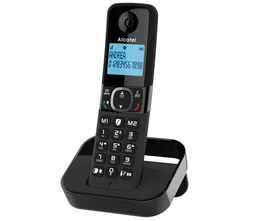Alcatel F860 Teléfono Fijo Inalámbrico DECT/Analógico Negro con Bloqueo de Llamadas, Manos Libres, Identificador de Llamadas y Pantalla Retroiluminada