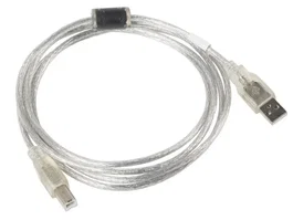 Lanberg CA-USBA-12CC-0018-TR Cable USB 2.0 USB-A Macho a USB-B Macho, Transparente, 1.8 Metros