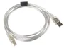 Lanberg CA-USBA-12CC-0018-TR Cable USB 2.0 USB-A Macho a USB-B Macho, Transparente, 1.8 Metros