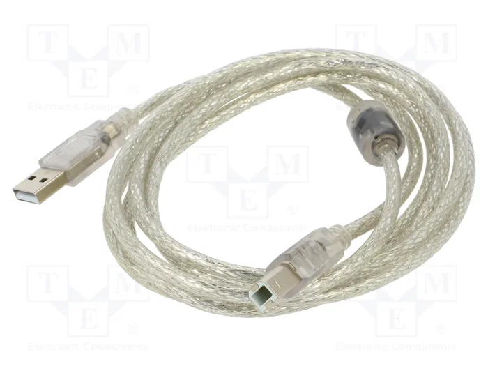 LANBERG Cable USB 2.0 USB A a USB B, 1,8m, Transparente LANBERG Cable USB 2.0 USB A a USB B, 1,8m, Transparente