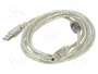 LANBERG Cable USB 2.0 USB A a USB B, 1,8m, Transparente