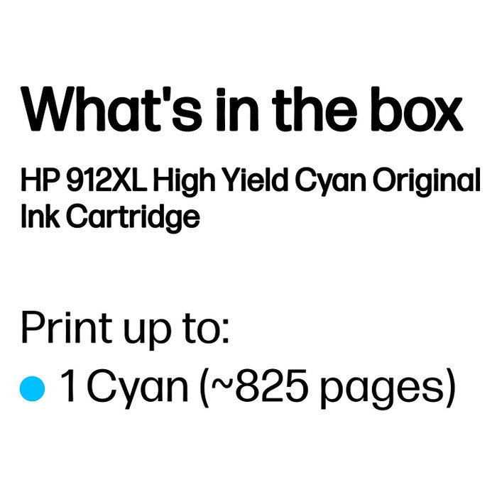 HP 912XL Cartucho de tinta Cian de alta capacidad